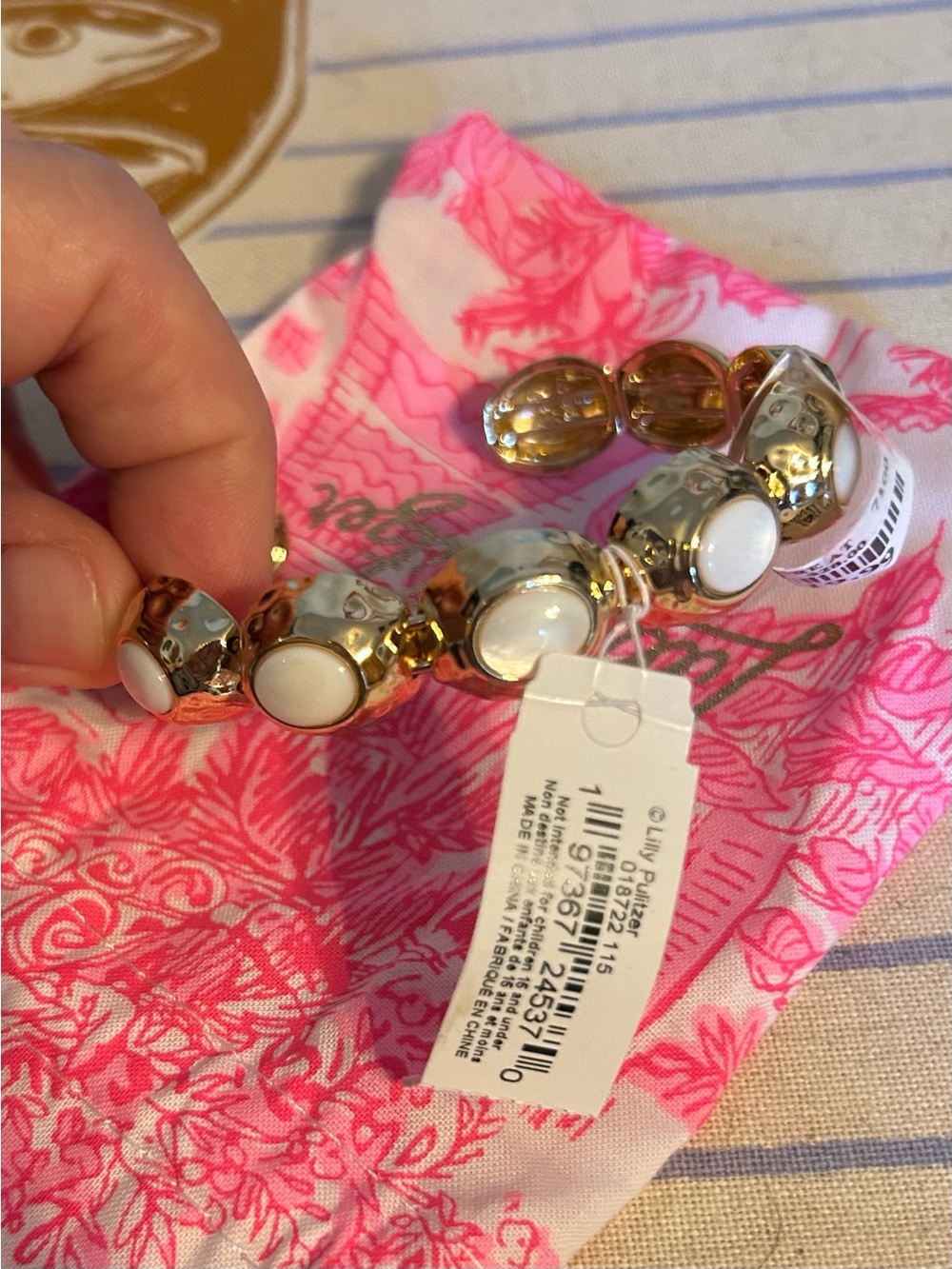 Gold and White Dome Bracelet - Lilly Pulitzer